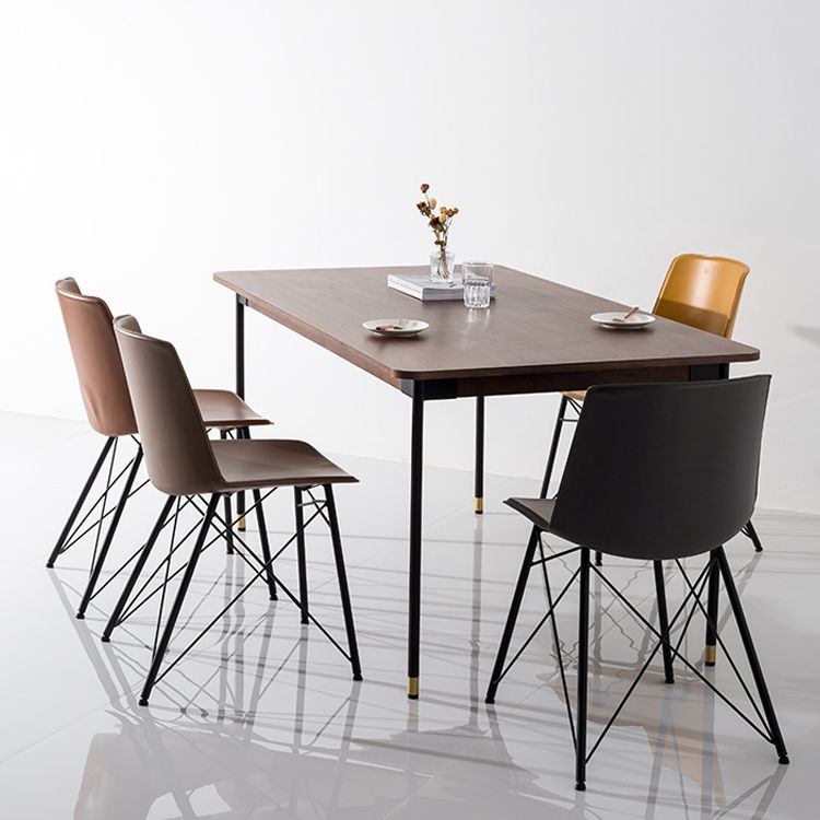 Mesa de madera sólida de pino rectángulo mesa de comedor de lujo en marrón con 4 patas para restaurante