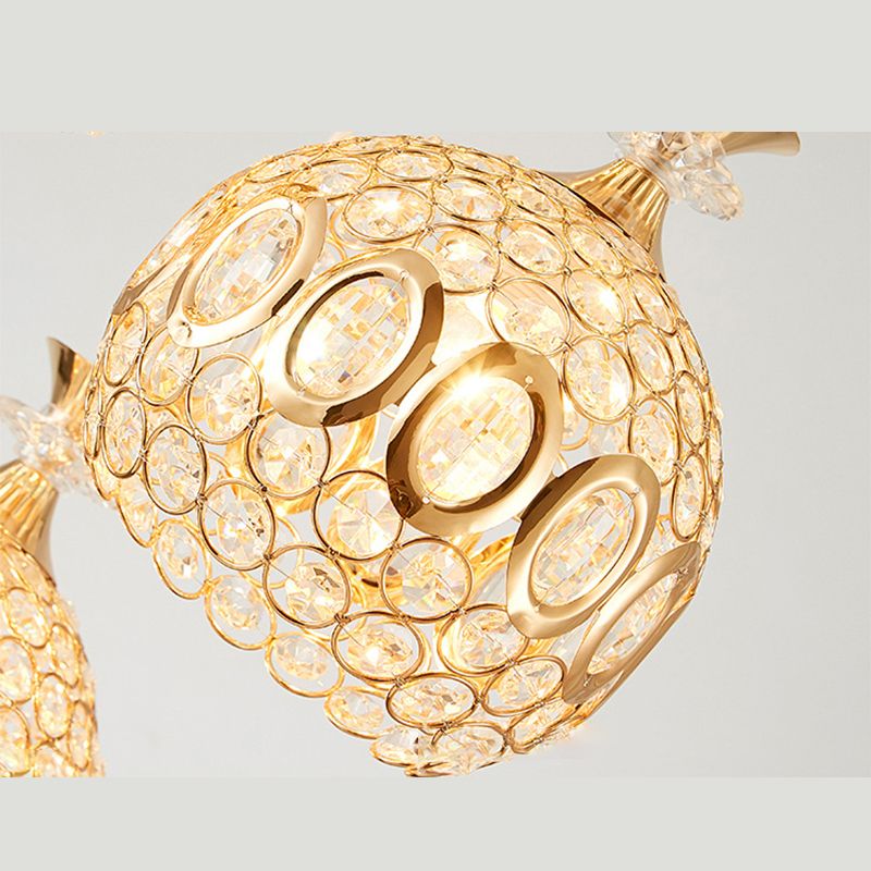 Cluster à ananas doré Éclairage pendentif éclairage moderniste cristal de lampe suspendue