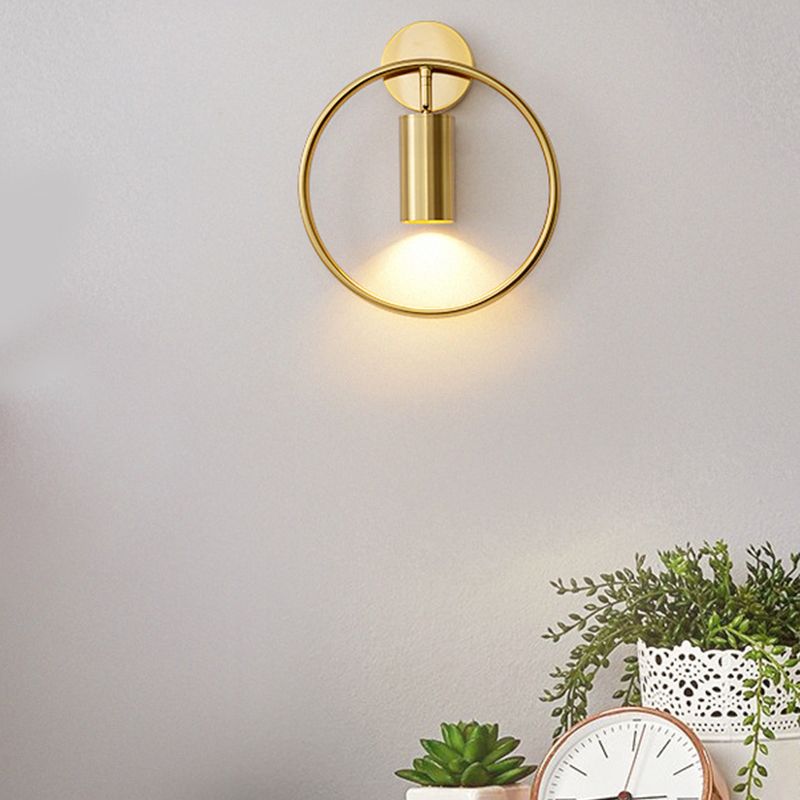 Post-Modern Wall Sconce Pivot Shade Sconce Lamp with Metal for Bedroom