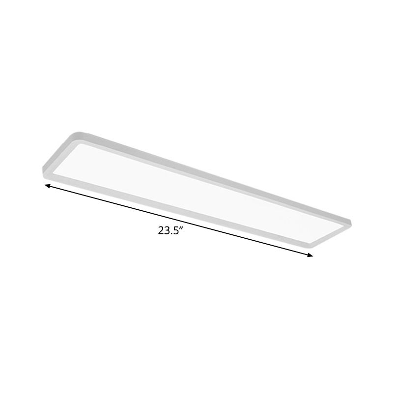 Plafonnier LED rectangulaire simple et ultra fin en fer, 16/19,5/31,5 pouces, pour porte, lumière blanche chaude/blanche