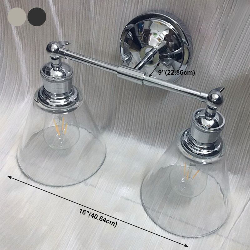 Glass Geometric Shade Wall Lighting Industrial Style 1 Light Wall Mounted Light Fixture