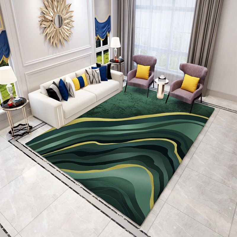 Creative Abstract Art Rug Polyester Indoor Rug Stain Resistant Carpet for Home Decoration