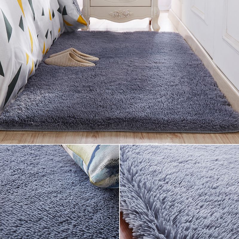 Nordic Girls Bedside Rug Multi Color Plain Rug Synthetic Wool Stain Resistant Non-Slip Machine Washable Rug