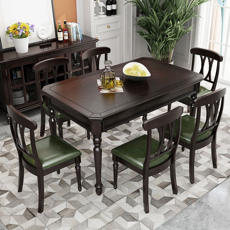 Traditional Wooden Dining Set with Rectangle Top and 4 Legs Base Dining Room Set