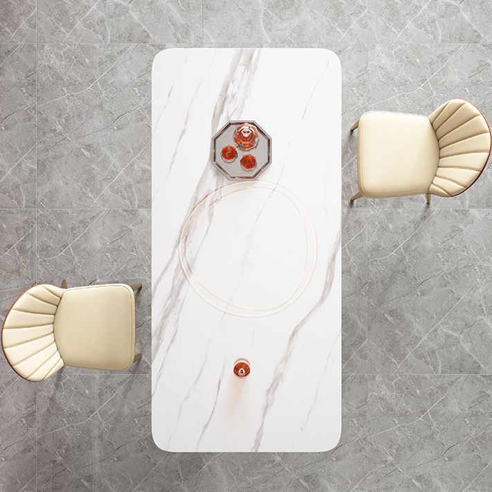 Nordic Sintered Stone Top Dining Set Rectangle 1/3/4/5/7 Pieces Dinette Table Set