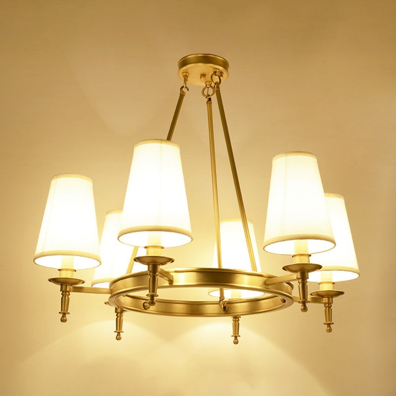 Fabric Contemporary Hanging Light Fixtures Wheel Ceiling Light for Living Room