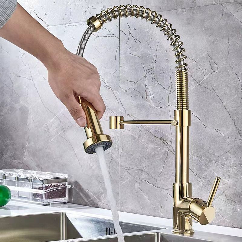 Modern Farmhouse One Handle Spring Spout Kitchen Faucet High Arch Water Filler