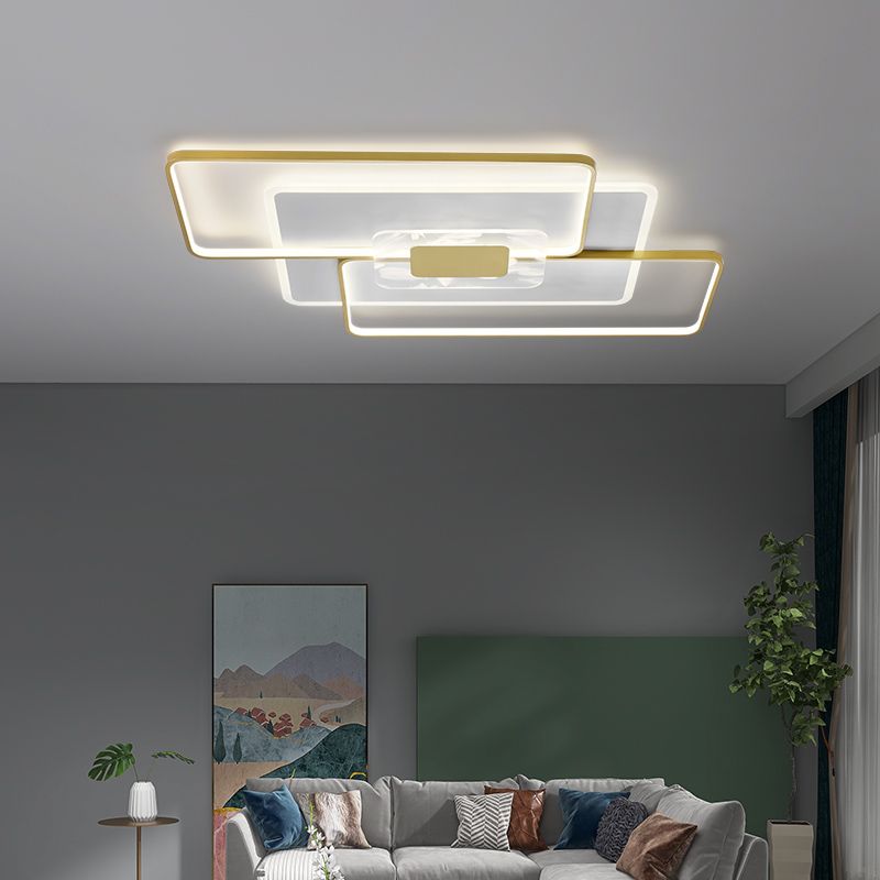 Gouden geometrie LED-plafondlamp Veerpatroon Eigentijds inbouwlicht