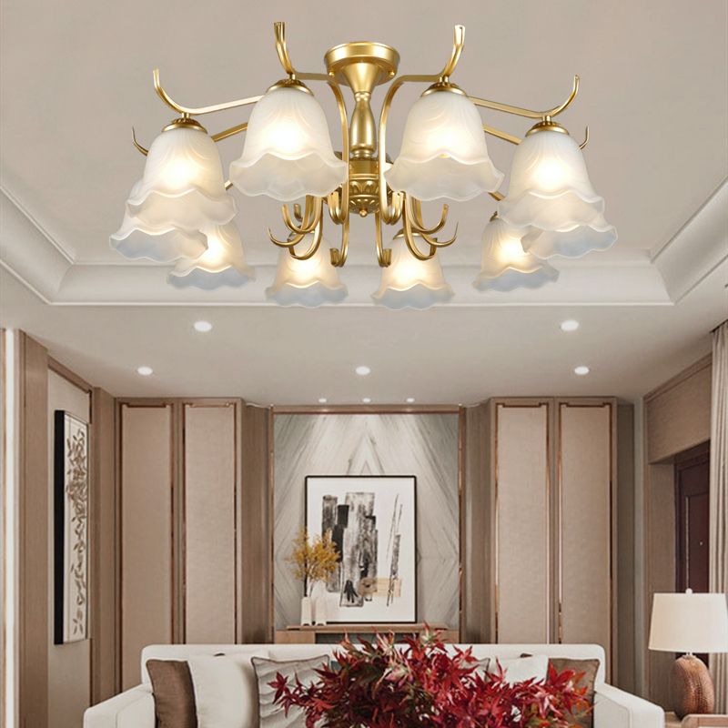 Household Ceiling Lamp Modern Flush Mount Light Fixture with Glass Shade
