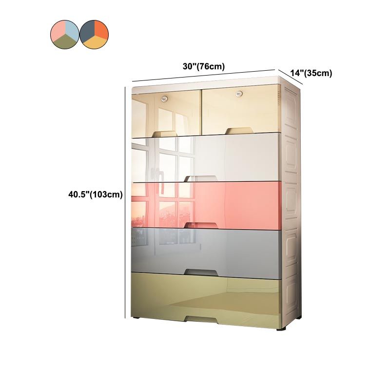 Contemporary 6-drawer Storage Cabinet Plastic Wardrobe Armoire