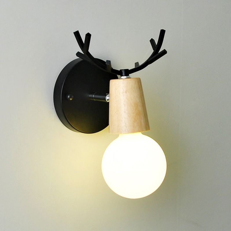 Geometric Wall Lighting Fixtures Modern Style Wood 1 Light Wall Lighting