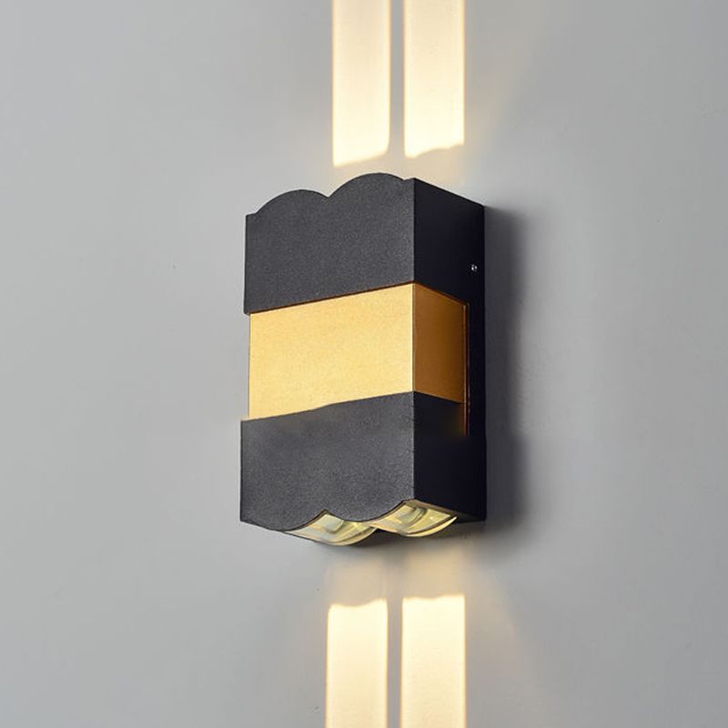 Modern Style Wall Lamp Metal 4 Lights Sconces in Black for Outdoor
