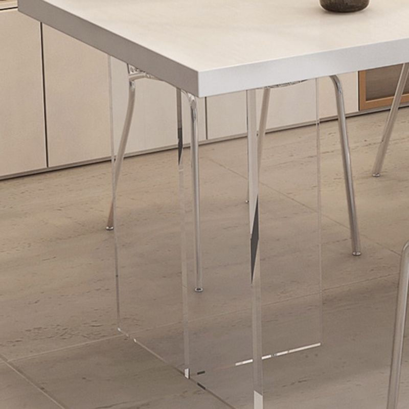 Contemporary 1/2/5 Pieces Furniture Rectangle Solid Wood Dining Set in White