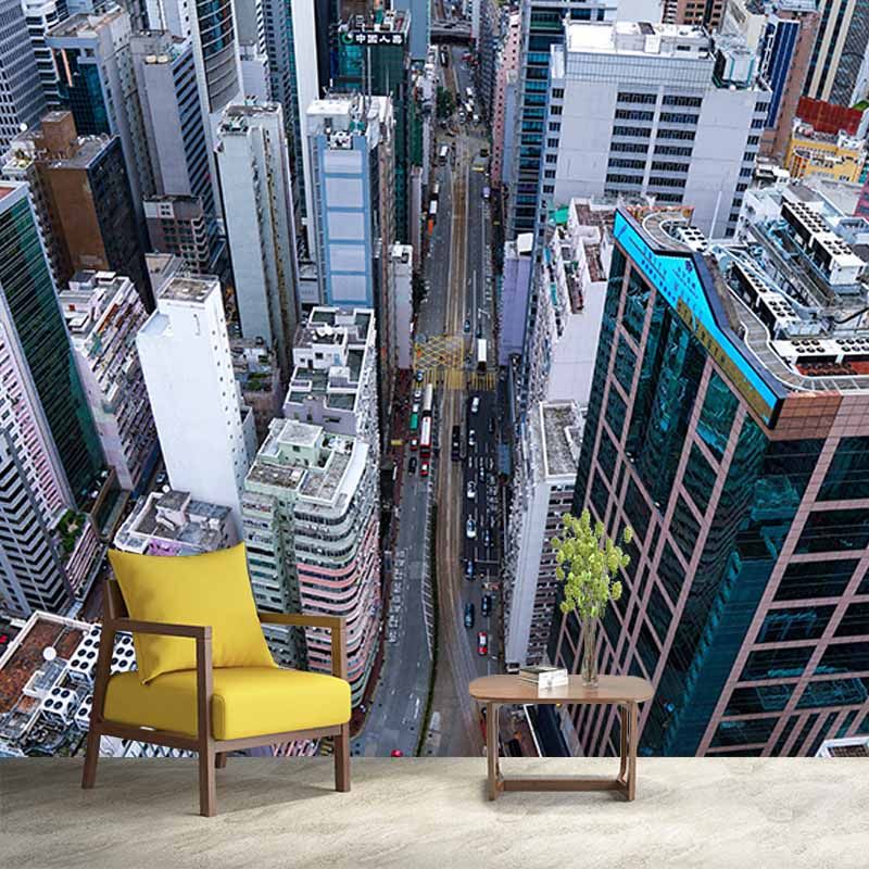 Environment Friendly Resistant Mural Wallpaper Urban Landscape Living Room Wall Mural