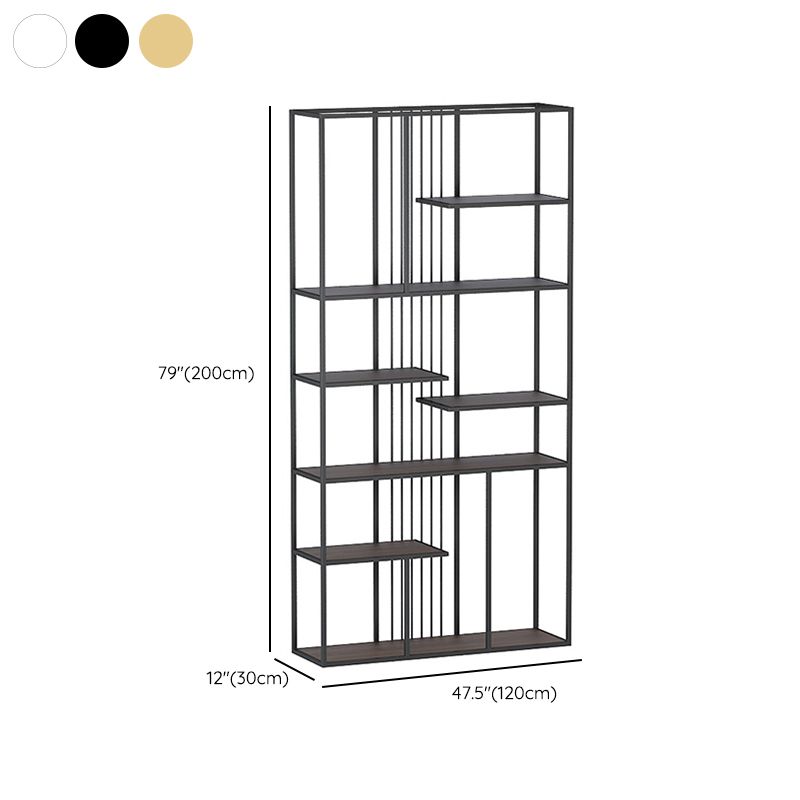Glam Metal Bookshelf Etagere Shelf Bookcase for Study Room 78.7" H X 11.8" W