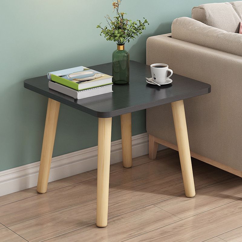 Contemporary Square End Table 4 Legs Solid Wood Side Table, 16.5" Tall