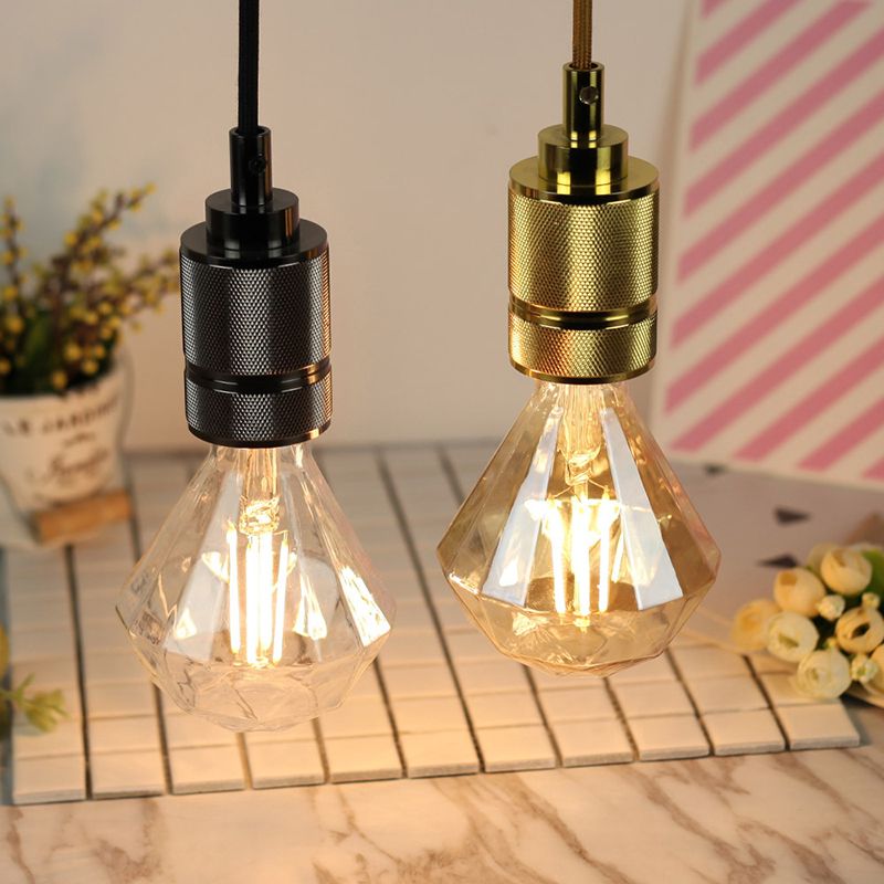 Single Bulb Industrial Style Hanging Light Metal Plating Lamp Holder Vintage Suspension Lighting Fixture with 59" Adjustable Wire