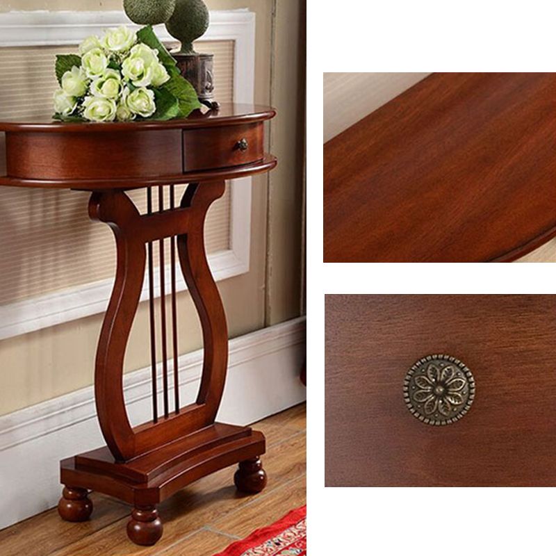 11"W Mid-Century Modern Console Table Single Drawer Console Sofa Table