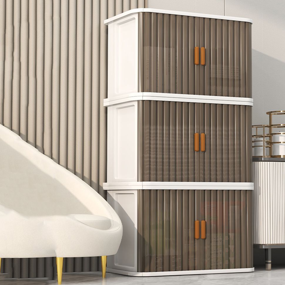 Contemporary Non-Hanging Armoire Plastic Wardrobe Closet with Door