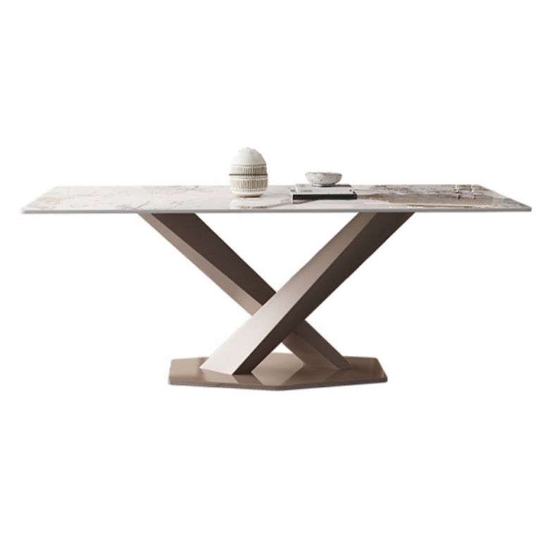 Modern 1/2/5/7/9 Pieces Silver Dinette Set with Sintered Stone Rectangle Dining Table Set
