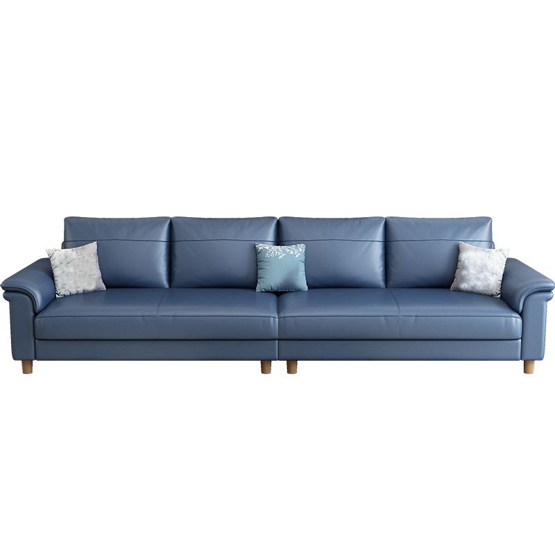 Stain Resistant Faux Leather Sofa Couch Pillow Top Arm Settee Couch with Pillows