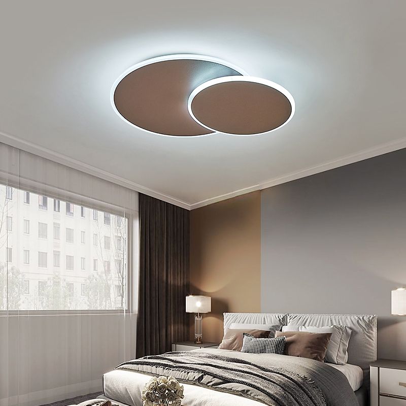 Dual Round Flushmount Illuminazione Minimalista Metallo Montato Superficie Led Plafoniera per Camera da letto