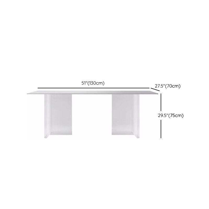 Acryli Contemporary Dining Set 1/7 Pieces White Stone Dinette Table Set