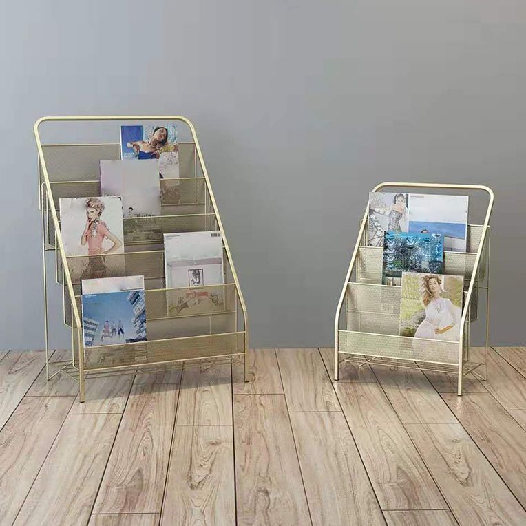 Contemporary Style Ladder Bookcase Metal Closed Back Bookshelf