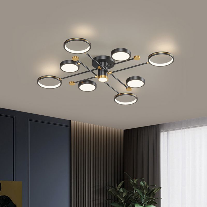 Modern Sputnik Flush Mount Ceiling Light Aluminum Living Room Flush Light