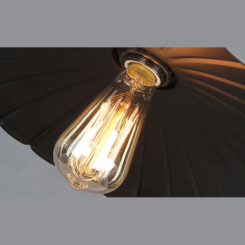 Zwart single hanger licht in industrieel retro -stijl smeedijzeren hangend licht voor coffeeshop