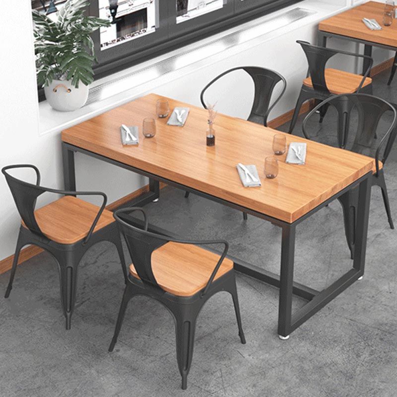 1/5 Pieces Dining Set Industrial Solid Wood Dining Table Set for Home Use