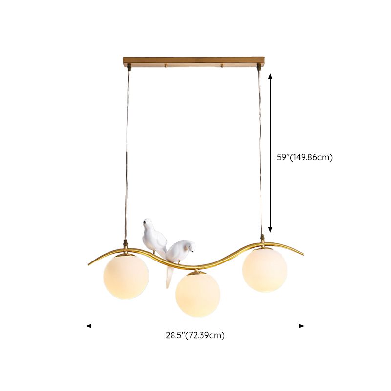 Modern Style Globe Island Pendants Glass Pendant Lights for Dining Room