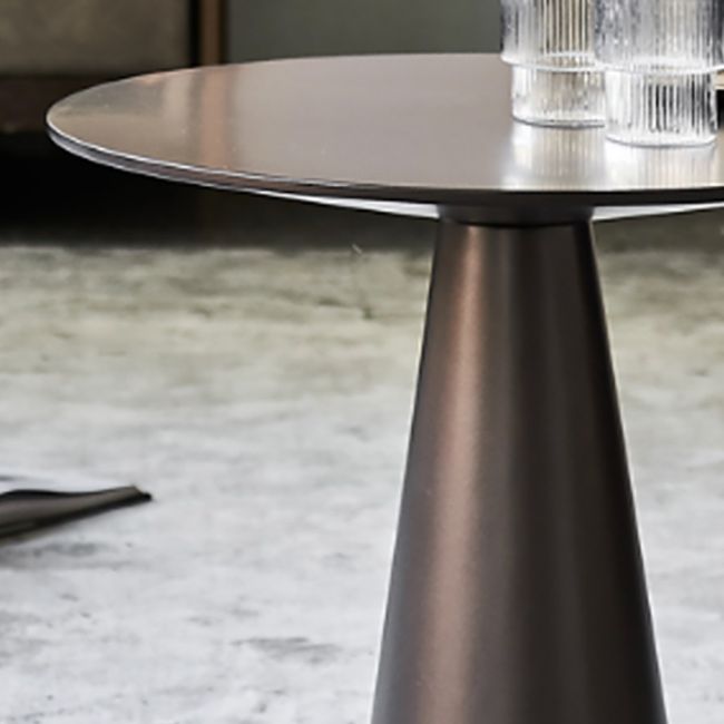 Round Pedestal Base Metal Table Medieval Modern Style Side Table