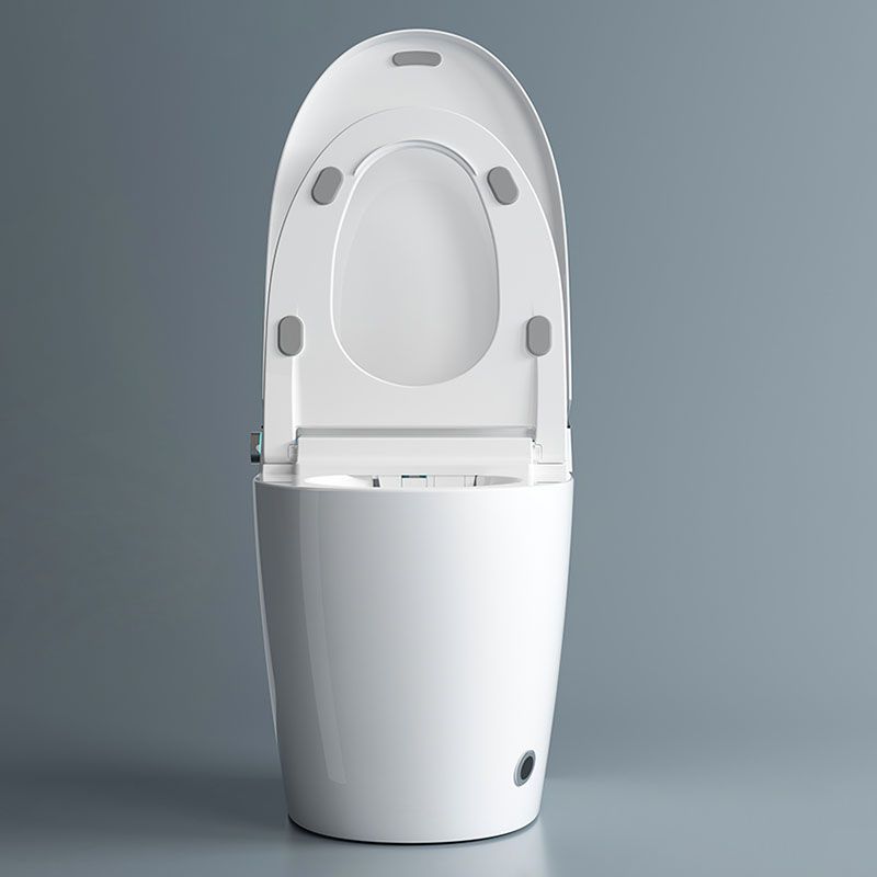 White Elongated Floor Standing Bidet with Heated Seat Contemporary Bidet