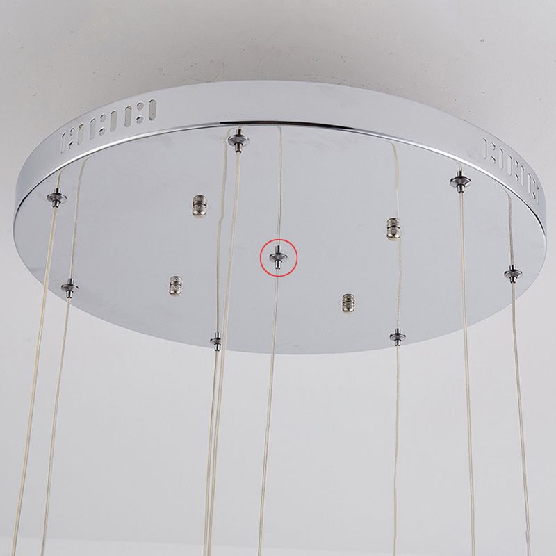 Kristall Silber LED-Anhänger Licht im modernen Luxusstil Edelstahl-Quadrathanglampe