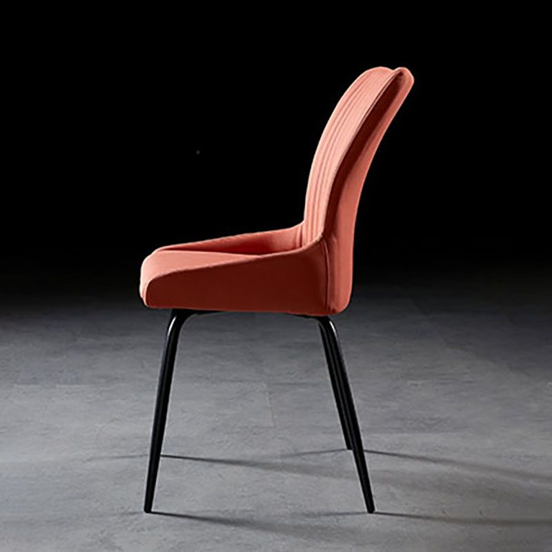 Industrial Arm Solid Back Dining Side Chair Fabric Dining Side Chair