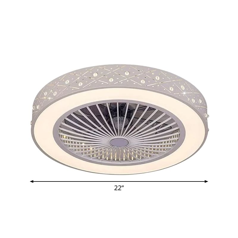 22 "breites Schlafzimmer mit breitem LED -Schlafzimmer mit zeitgenössischer weißer Hangleuchte Leuchte mit runden Acrylschatten