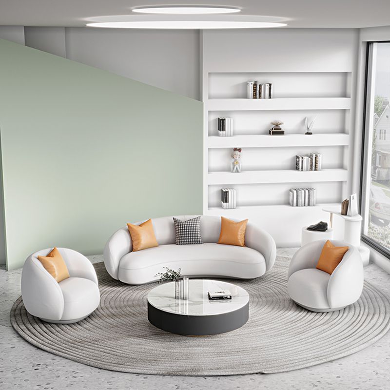 Contemporary Sloped Arm Sofa 28.34 Feet Tall Curved Sofa for Living Room