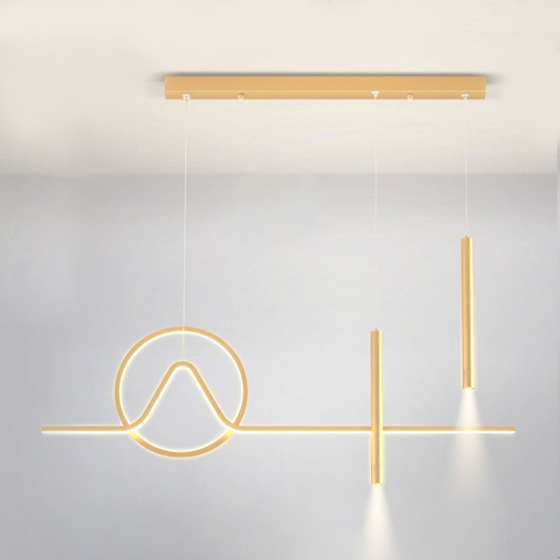 4 Light Geometric Island Lights Contemporary Metal Island Lighting Ideas