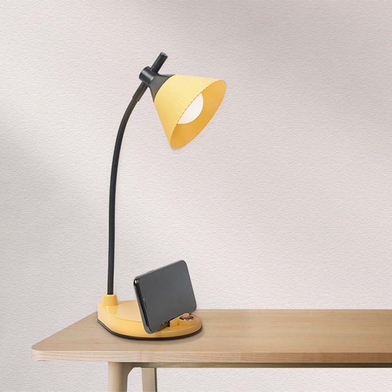 Touch Control Conical Study Light Macaron Plastic Dormitory LED Table Lamp