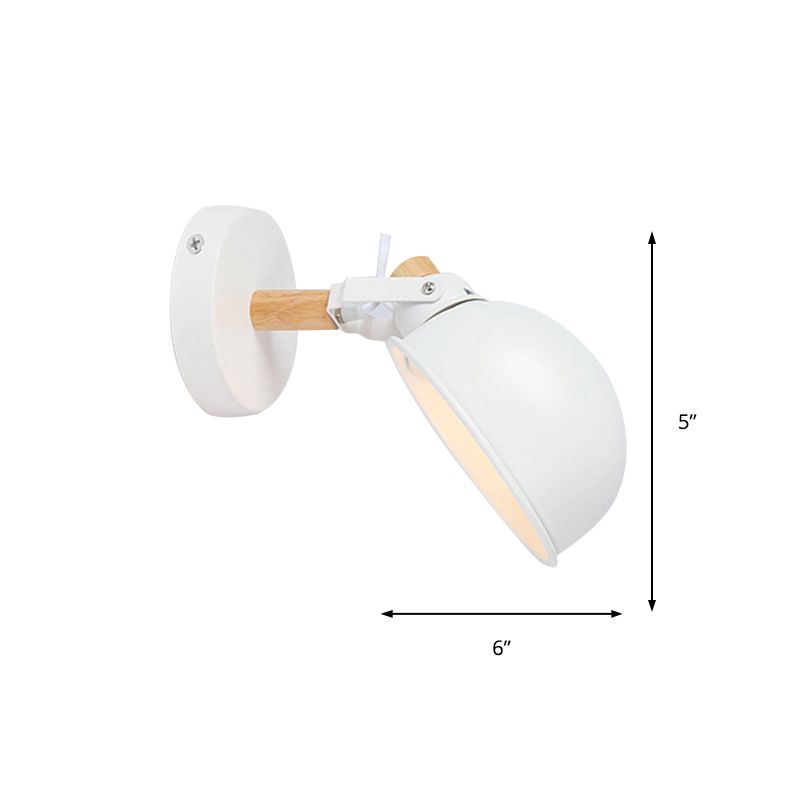 Kantoor Showroom koepelmuurlichthoek verstelbaar metaal 1 licht Noordse stijl wandlamp in het wit