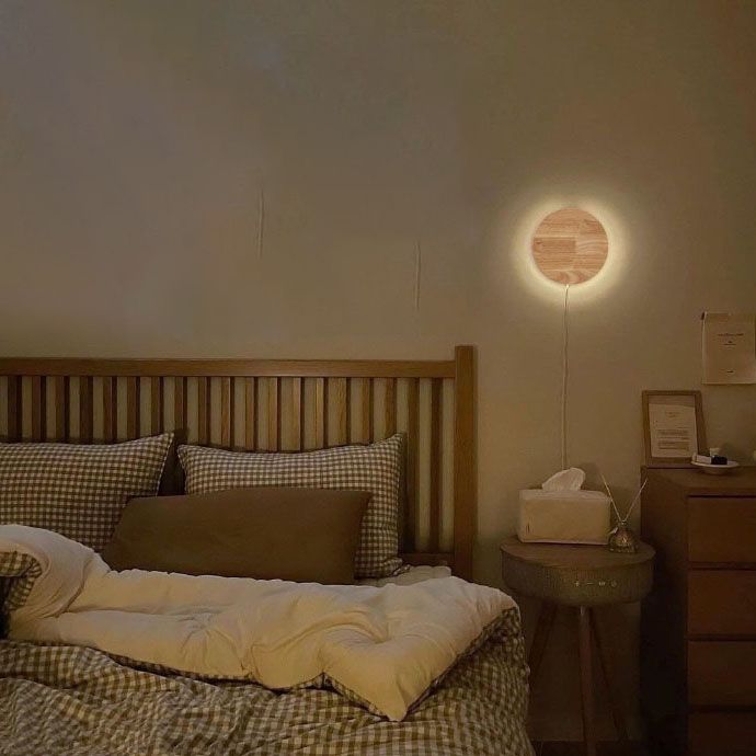 Luz de pared de pared doméstica moderna lámparas de pared de madera para cafetería