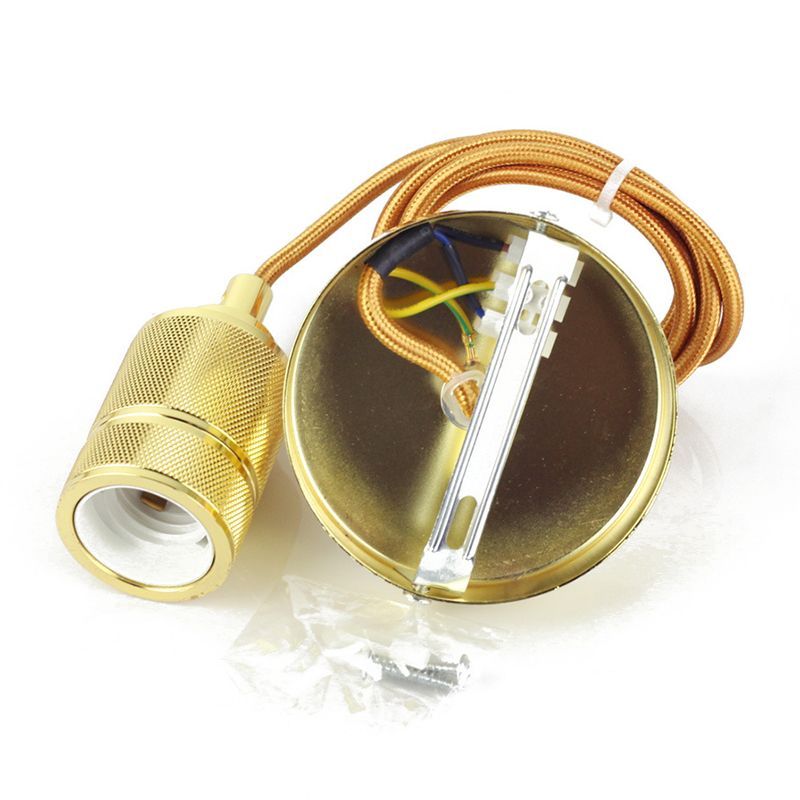 Single Bulb Industrial Style Hanging Light Metal Plating Lamp Holder Vintage Suspension Lighting Fixture with 59" Adjustable Wire