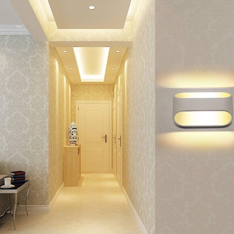 Modern Style Geometry Shade Wall Lamp Metal 2 Lights Sconces for Bedroom