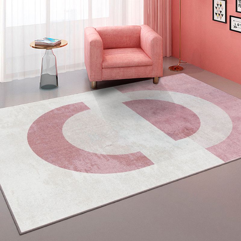 Minimalist Block Rug Anti-Slip Rug Friendly Easy Care Area Carpet for Decoration
