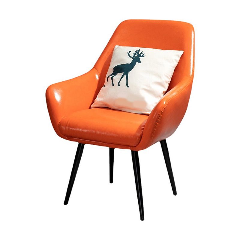 24.8"Wide Bonded Leather Arm Chair with Basic Four Legs and Flared Arms