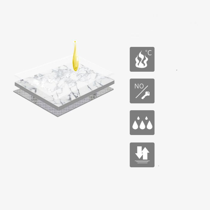 4 Legs Dining Table Victorian Style Rectangle Marble Dinette Table