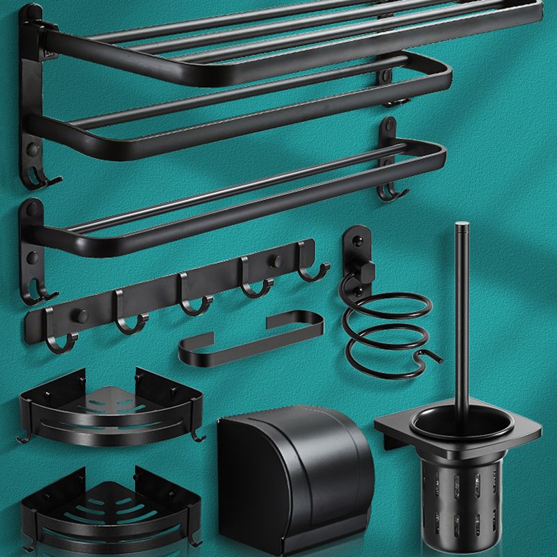 Modern Bathroom Hardware Set Matte Black Metal Bathroom Accessory Kit