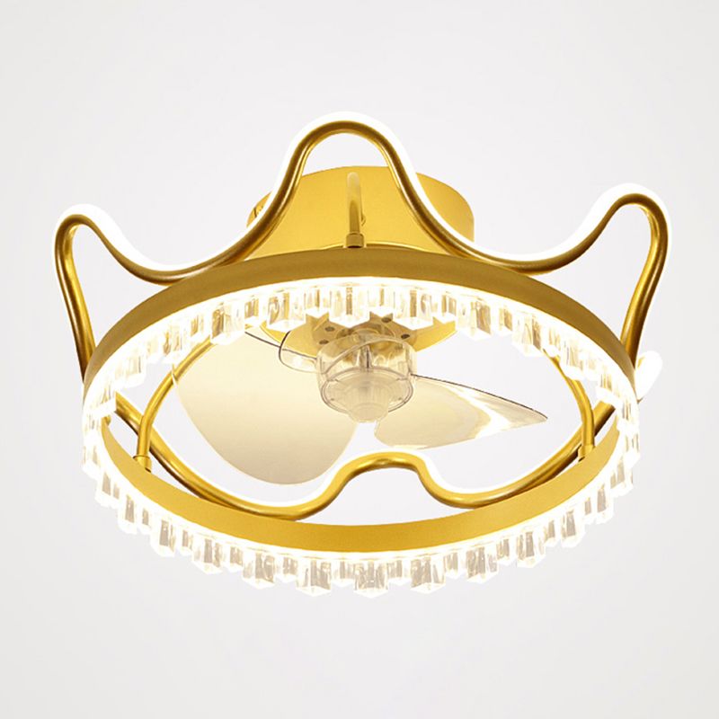 2 Light Ceiling Fan Lighting Modern Style Metal Ceiling Fan Light for Children's Room