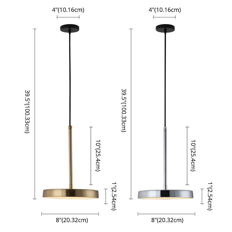 Nordic Simple Hanging Ceiling Light Circular Metal LED Hanging Light Fixtures for Restaurant